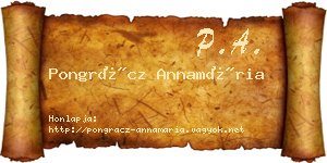 Pongrácz Annamária névjegykártya